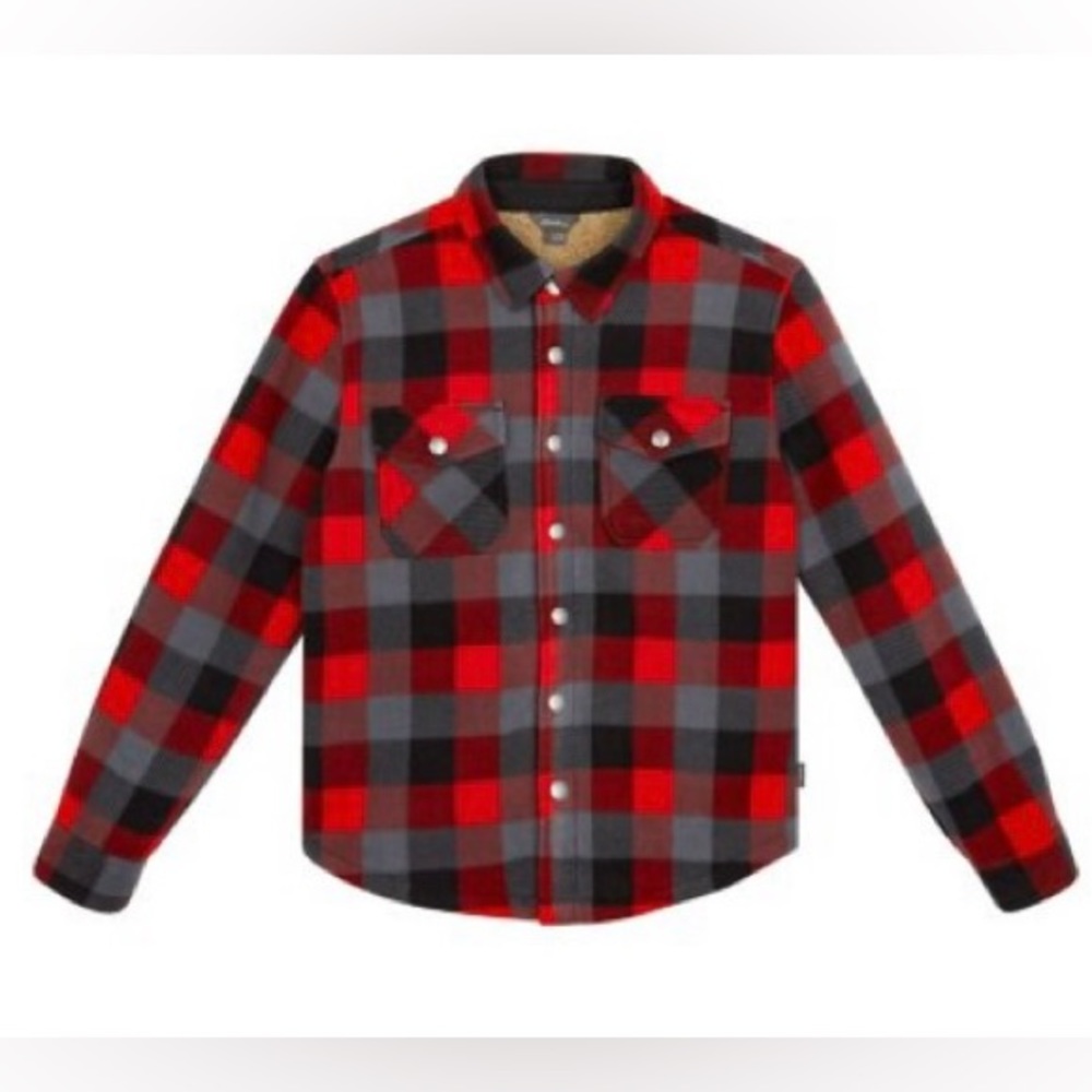 NWT Eddie Bauer Faux Shearling Shirt Jacket Youth Size 4/5